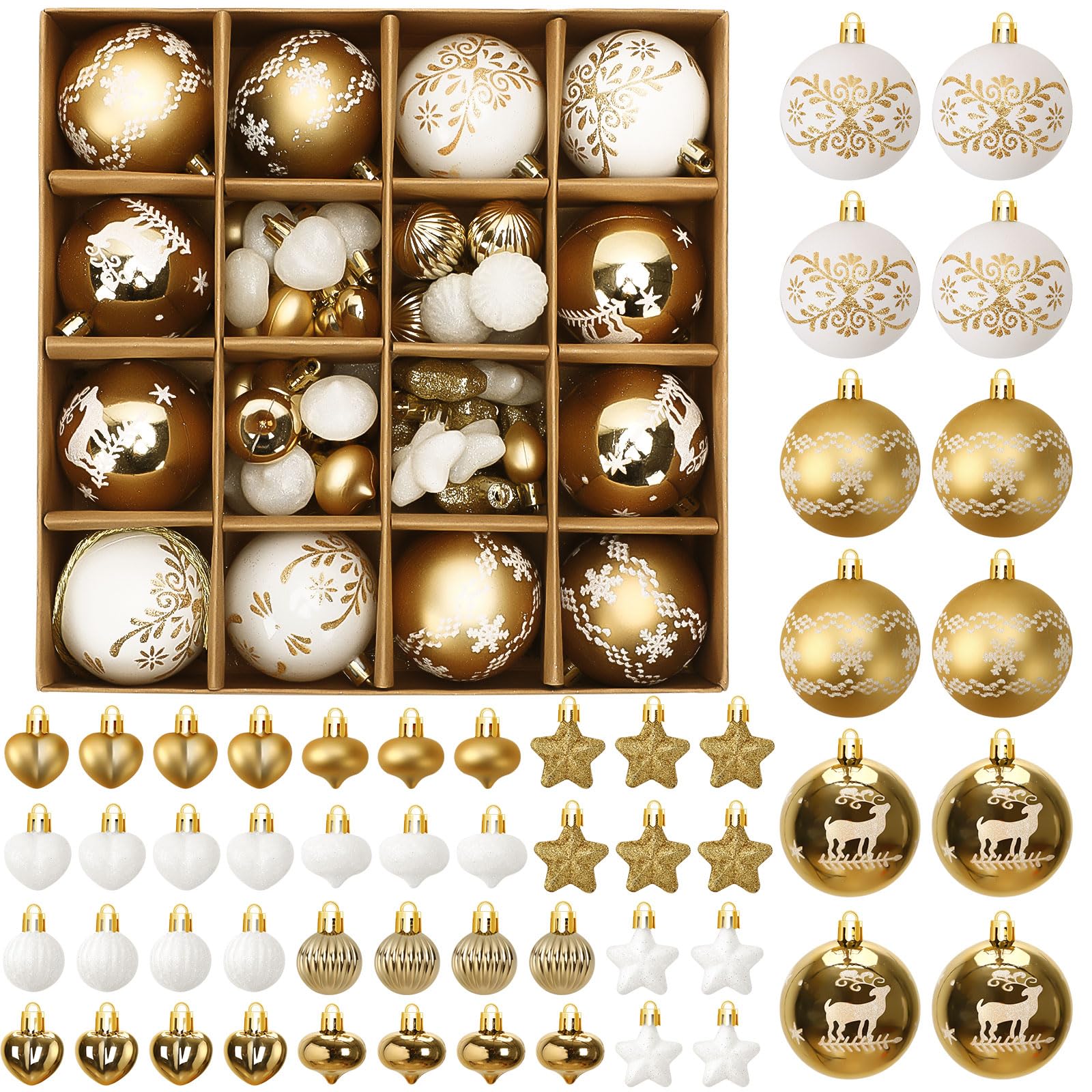 Christmas Ball Decorations Nordic 52PCS Christmas Tree Decorations Christmas Decorations Christmas Decorations Balls 6cm Entrance Garland Decorations Christmas Decorations,132-8465-TJ