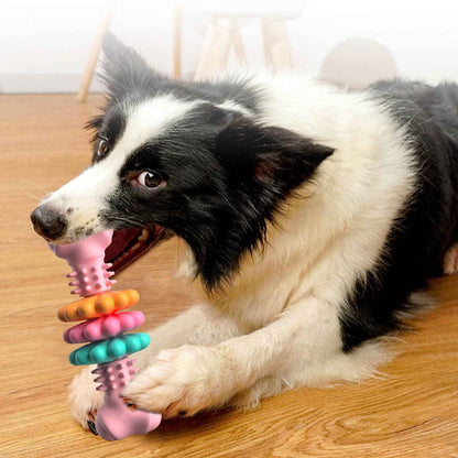 Indestructible Dog Chew Bone | Teeth-Cleaning TPR Chew Toy for Dogs - Amanluxe