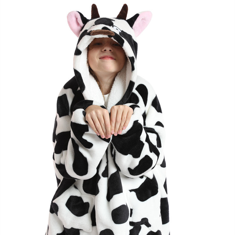 Lazy Sleeping Blanket Love Children's Cold-proof Warm Clothes Hooded