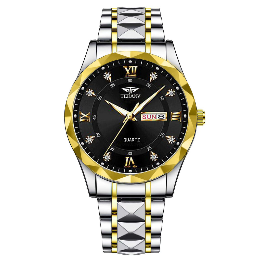 Watch Men's Chinese And English Calendar Diamond Shell