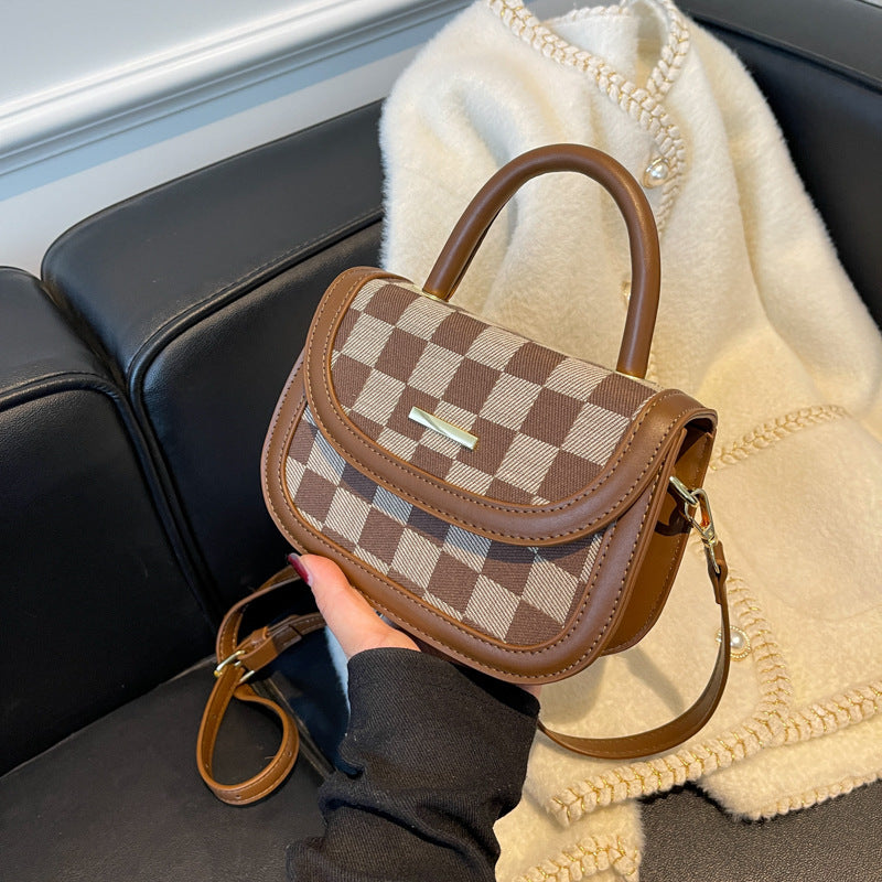 Women's Checkered Print Personality Daily Commuter Handbags