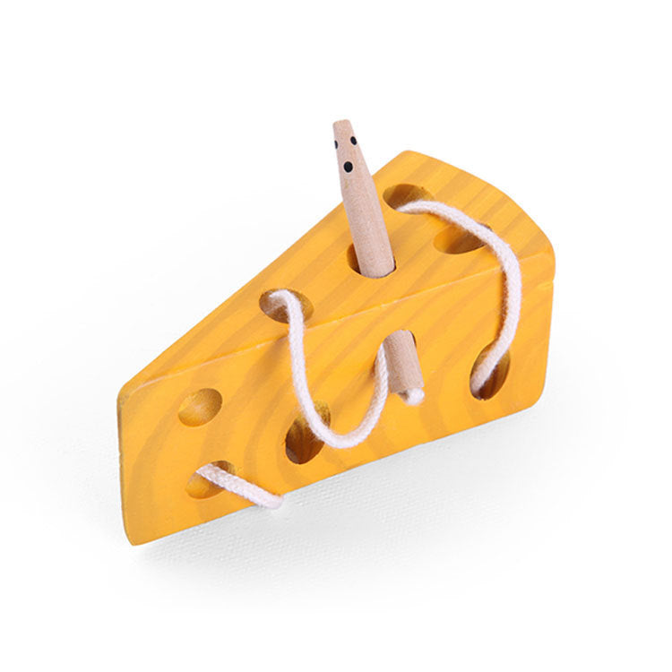 Threading Cheese Mouse Toy
