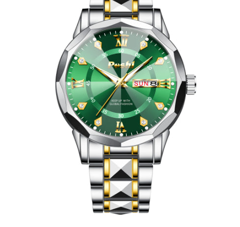 Men's Watch Luminous Calendar Quartz Watch Steel Belt