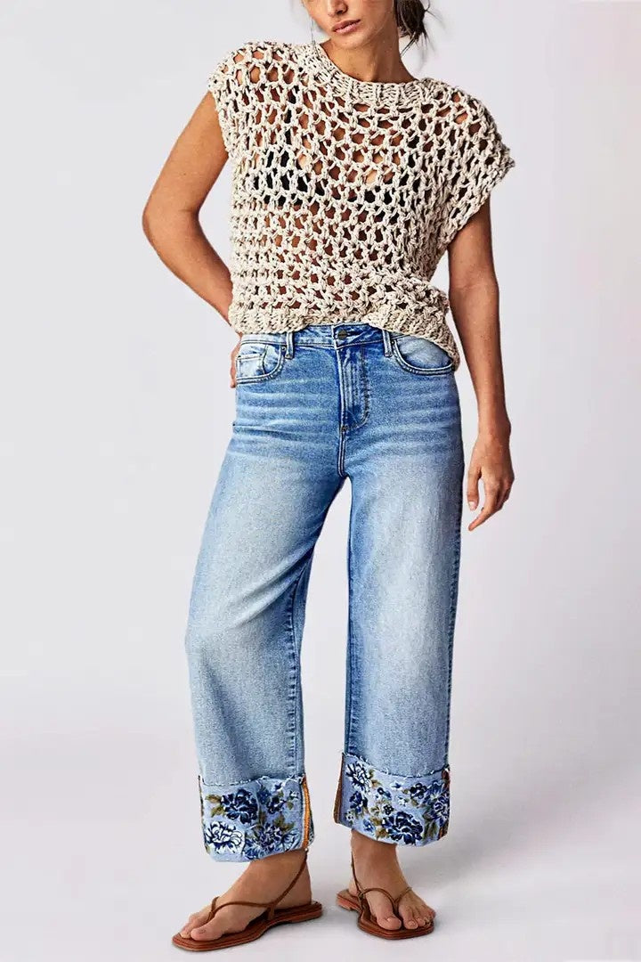 Women's Jeans, Loose Straight-leg Jeans, Casual Light-colored Jeans