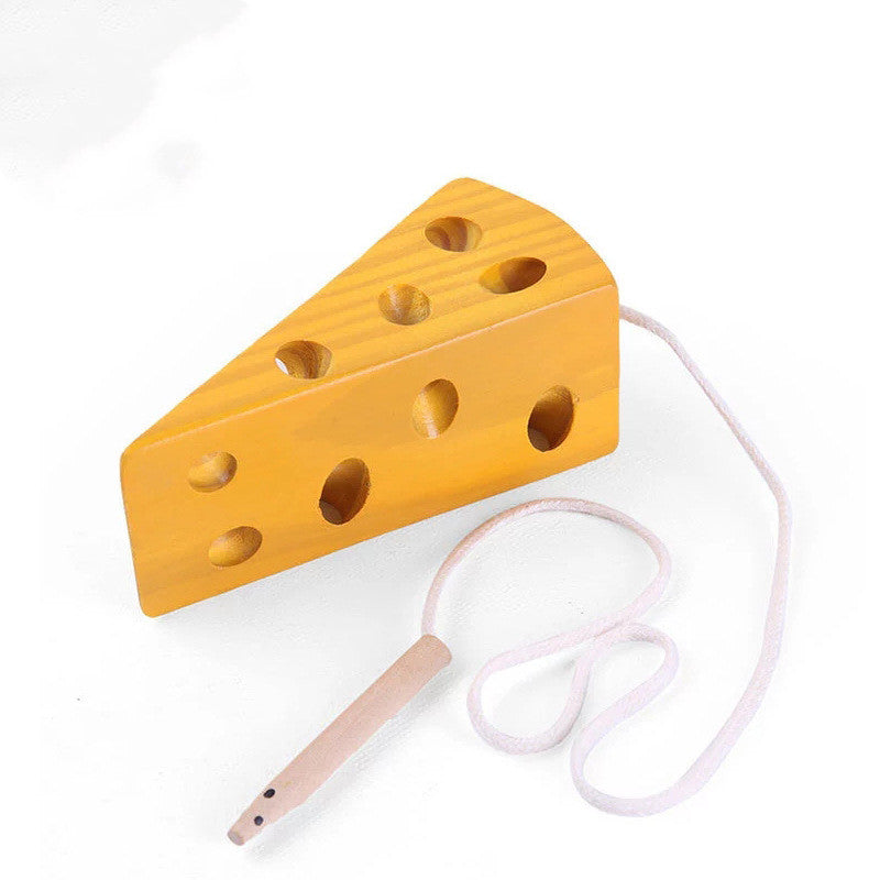 Threading Cheese Mouse Toy