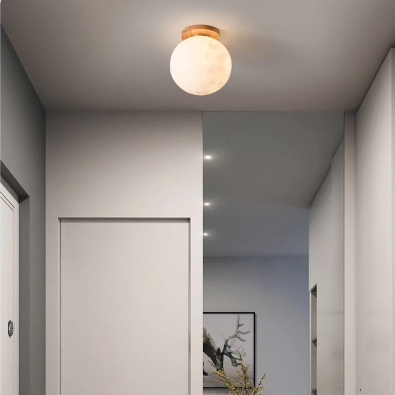 Japanese-style Simple Log Wind Moon Ceiling Lamp Aisle