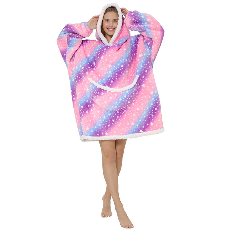 Lazy Sleeping Blanket Love Children's Cold-proof Warm Clothes Hooded