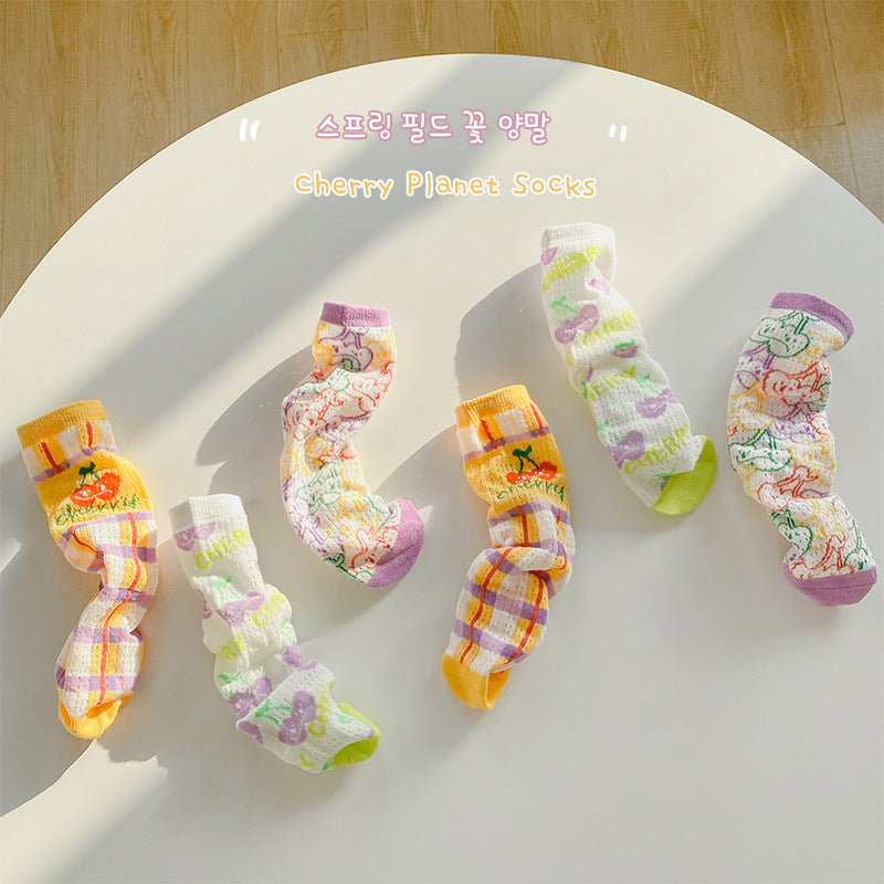 Children's Socks Spring Summer Baby Thin Pile Pile Women's Socks